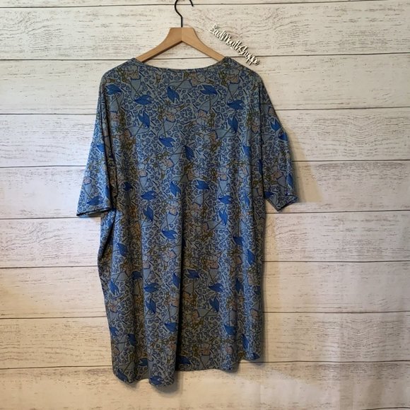 *LuLaRoe Disney Irma Tunic XL King Triton The Little Mermaid Blue Grey RARE HTF - Picture 6 of 6